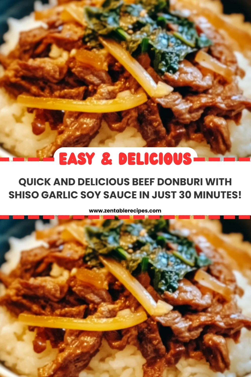 Quick and Delicious Beef Donburi with Shiso Garlic Soy Sauce in Just 30 Minutes!