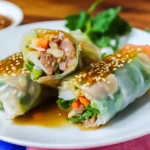 Delicious Pork Spring Rolls with Sesame Ponzu Sauce Recipe