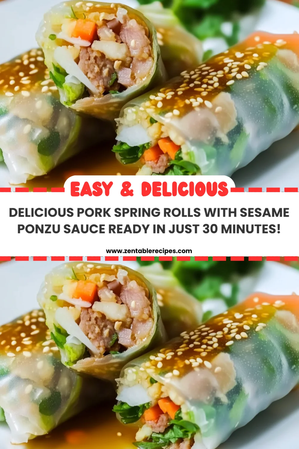 Delicious Pork Spring Rolls with Sesame Ponzu Sauce Ready in Just 30 Minutes!