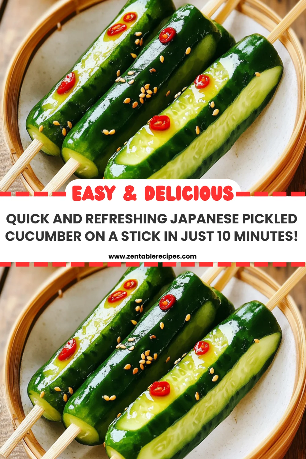 Quick and Refreshing Japanese Pickled Cucumber on a Stick in Just 10 Minutes!